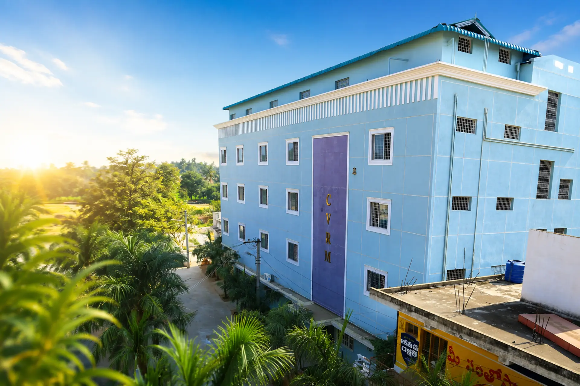 CVRM Degree College Campus Sunset Building